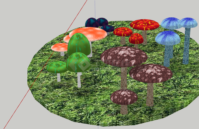 鲜艳蘑菇儿童公园su模型 -图二