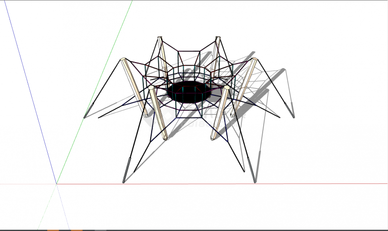 蜘蛛圆型小型爬爬网su模型-图一