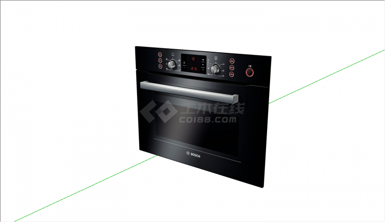 功能强大可调至900度烤箱的SU模型-图二