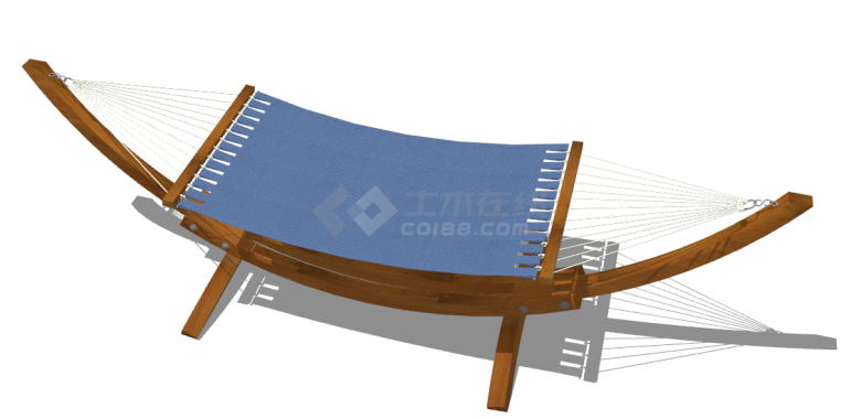 现代精巧木质秋千吊椅su模型-图二