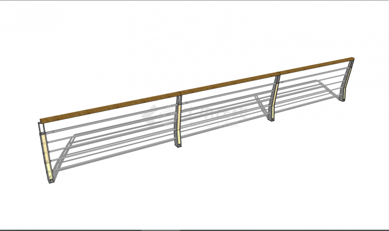 简约的美观的不锈钢栏杆su模型-图二