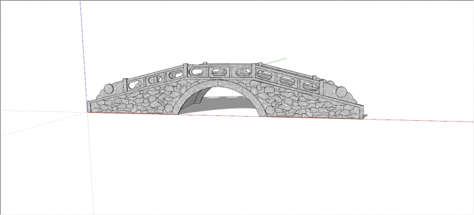 新奇坚实中式廊桥su模型_图1
