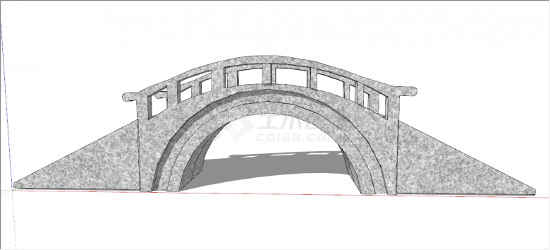 新奇古老中式廊桥su模型-图一