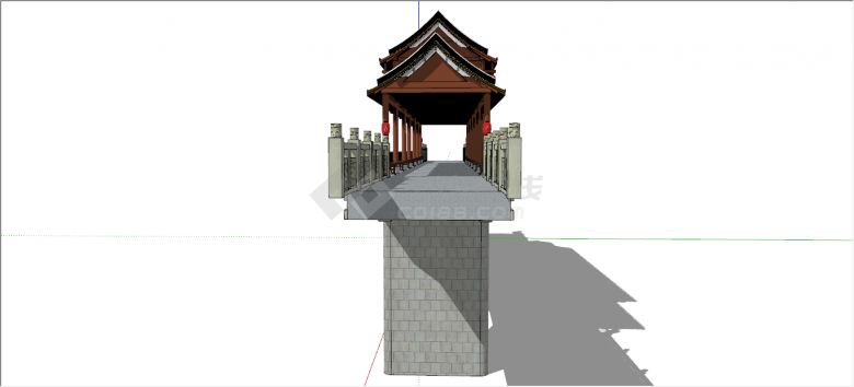 宏伟美观中式廊桥su模型-图二