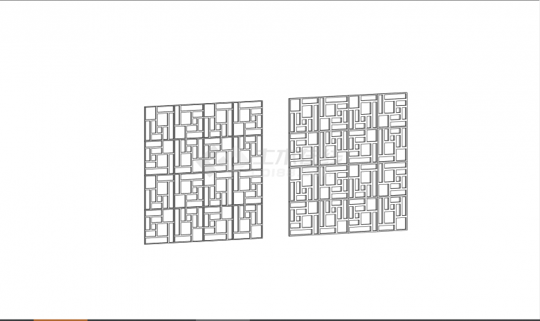 白色的带有不规则图案的穿孔板建筑表皮 su模型-图二