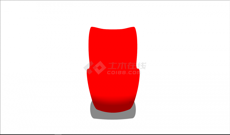 红色简易艺术创意坐凳su模型-图二