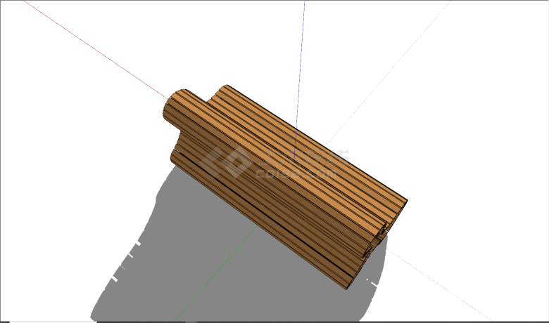 现代木条弧形特色创意坐凳su模型-图二