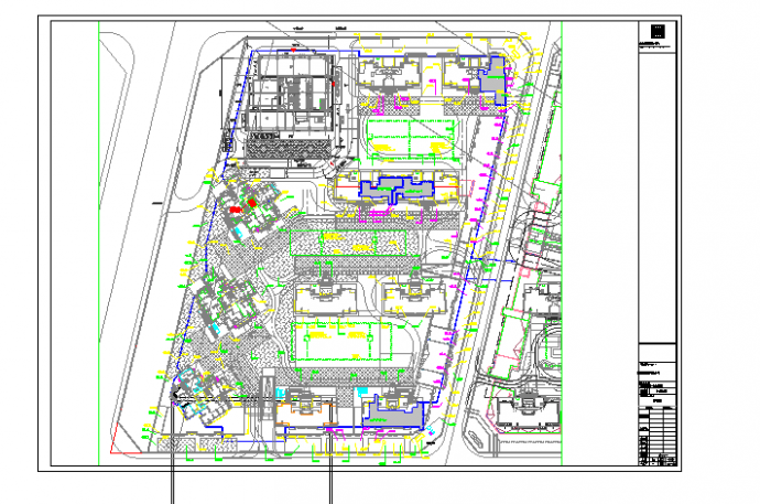 某大型超高框核心筒住宅地块总图给排水施工图_图1