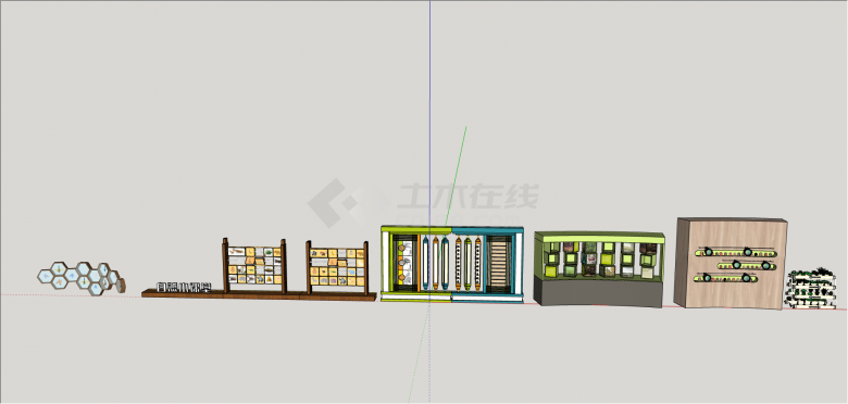 自然课堂儿童科普教育展示栏su模型-图一