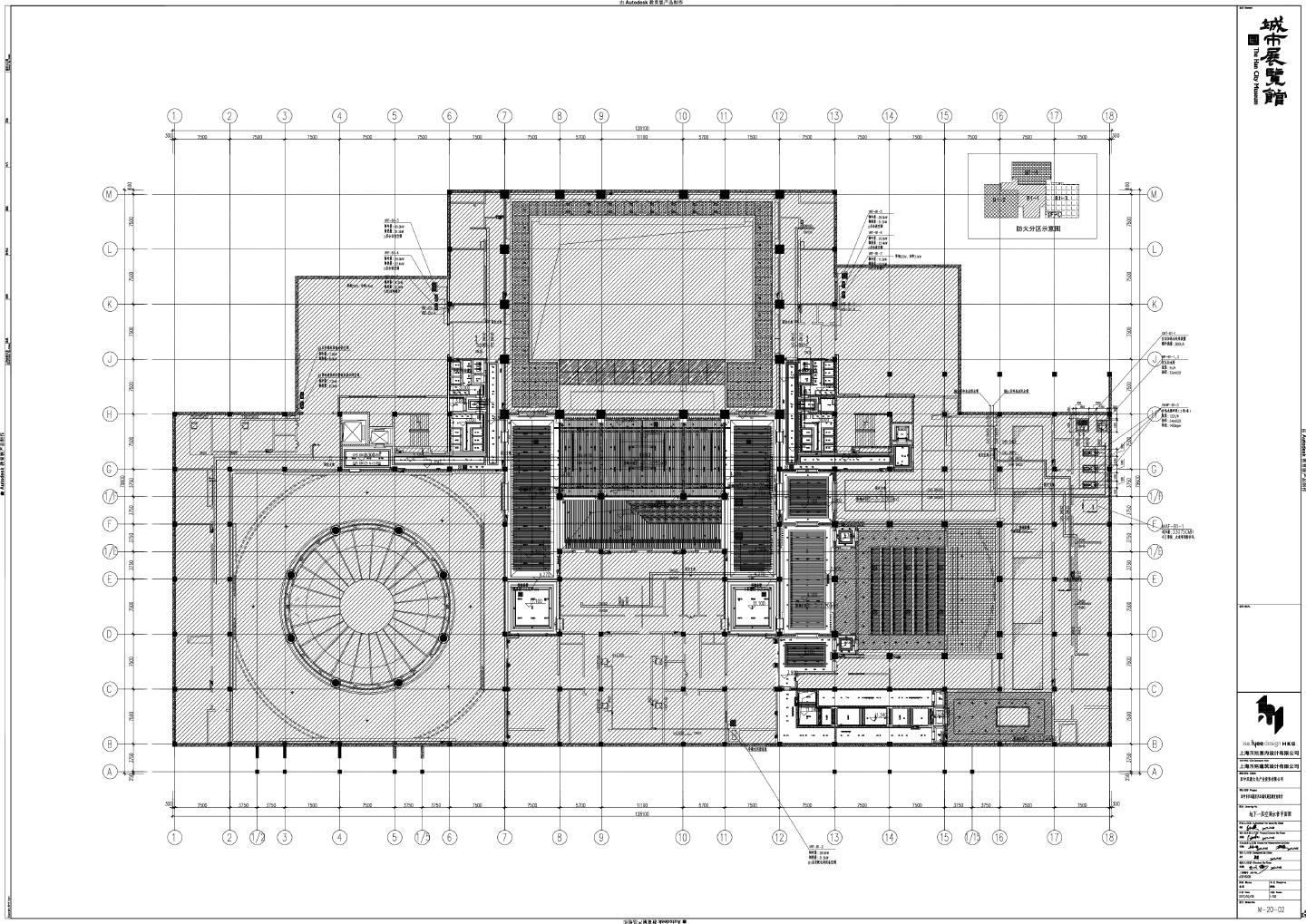 城市展览馆室内设计-B1 地下一层总平面CAD图