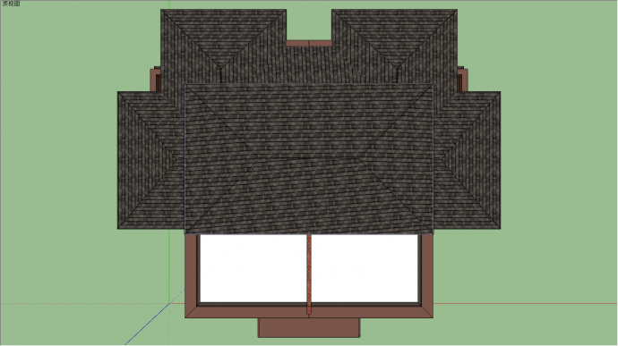 棕色屋顶美式别墅su模型_图1