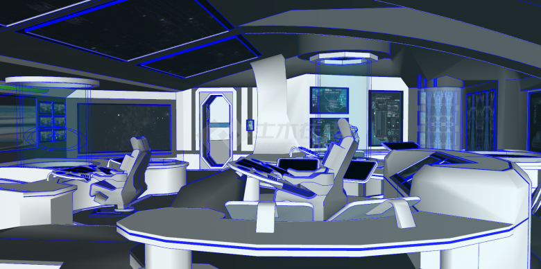 科技太空舱体验馆su模型-图二