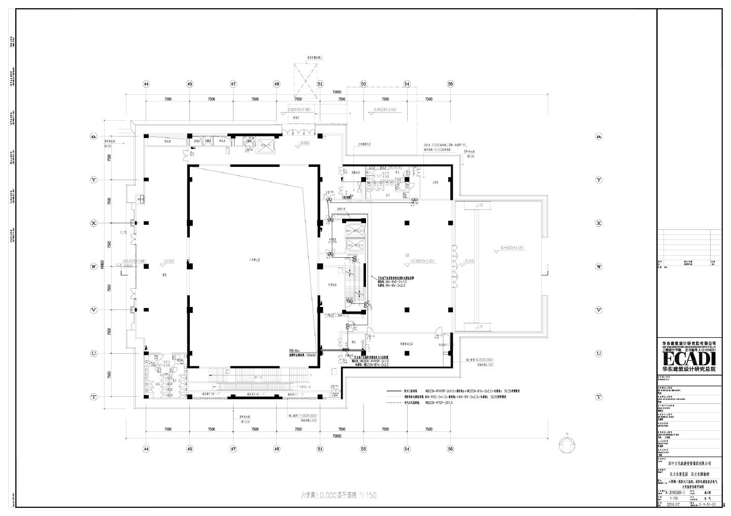 汉文化博览园E-1-51-01六贤殿一层防火门监控.消防电源监控及电气火灾监控系统平面CAD图