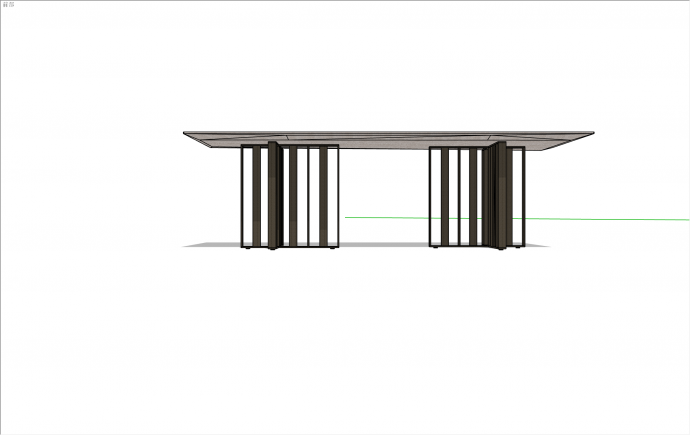 时尚新中式风格办公室家具桌子su模型_图1