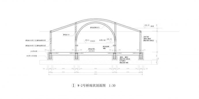 中式单孔石桥平桥施工图 CAD_图1