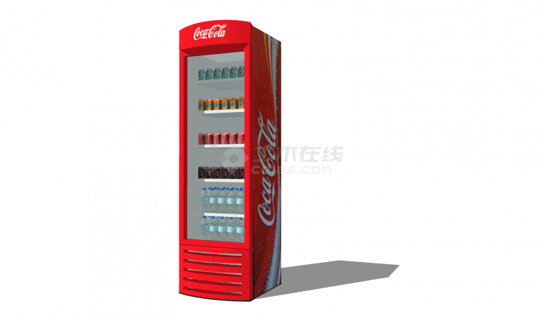 现代风格超市冰柜可口可乐su模型-图一