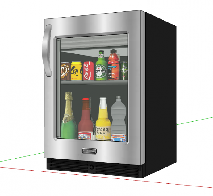 办公室用小型冰箱su模型_图1