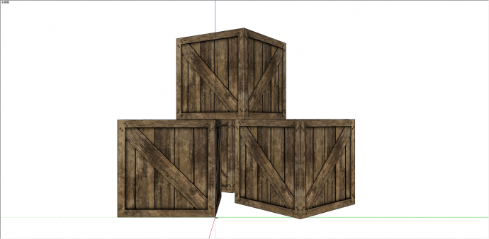 现代正方形木制箱子su模型_图1