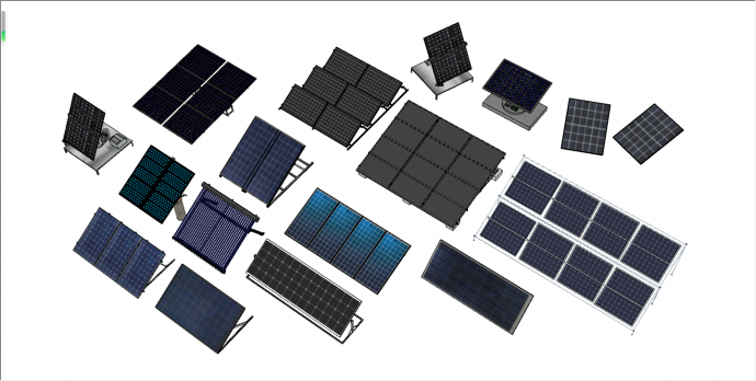 现代各式各样太阳能板su模型_图1