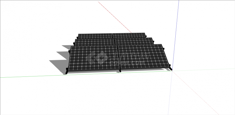 黑白格子太阳能电池板组合su模型-图二
