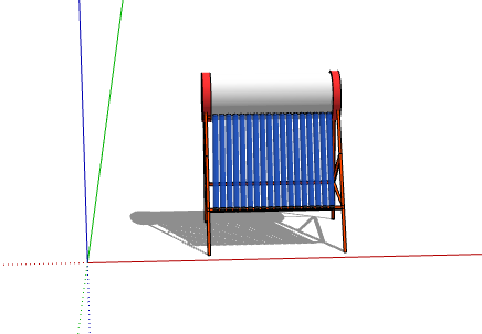 红色现代太阳能热水器su模型-图二