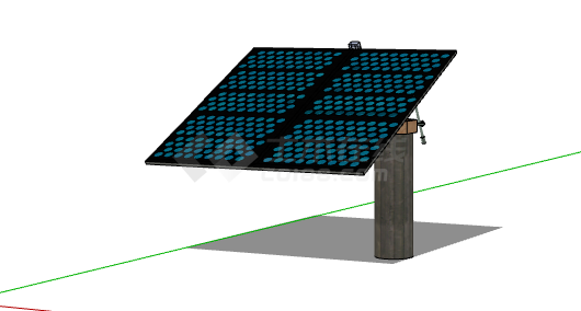 蓝色黑色太阳能电池板 su模型-图一