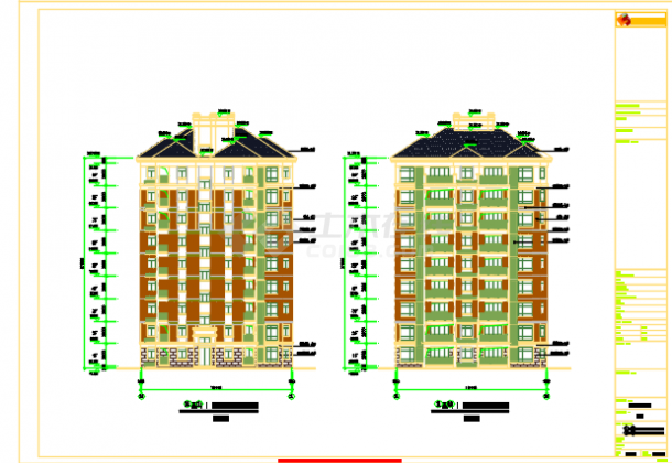 安徽9层框架剪力墙结构住宅全套施工图-图二
