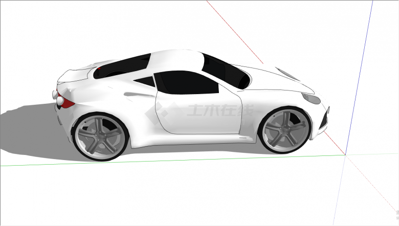 小型白色现代汽车设计su模型-图二