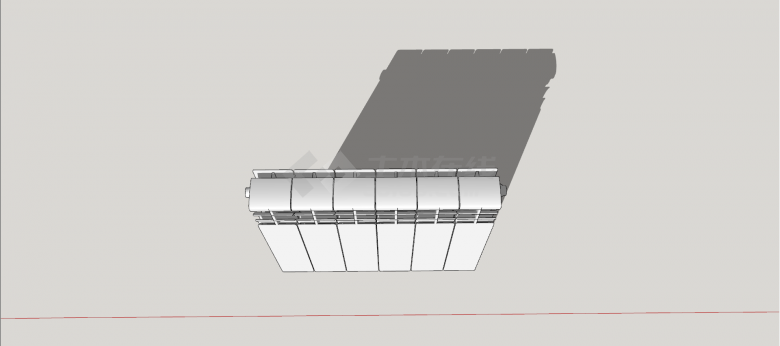 白色压铸铝板式暖气片SU模型-图二