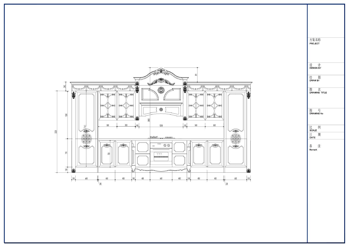 某某建筑橱柜结构平面图CAD图