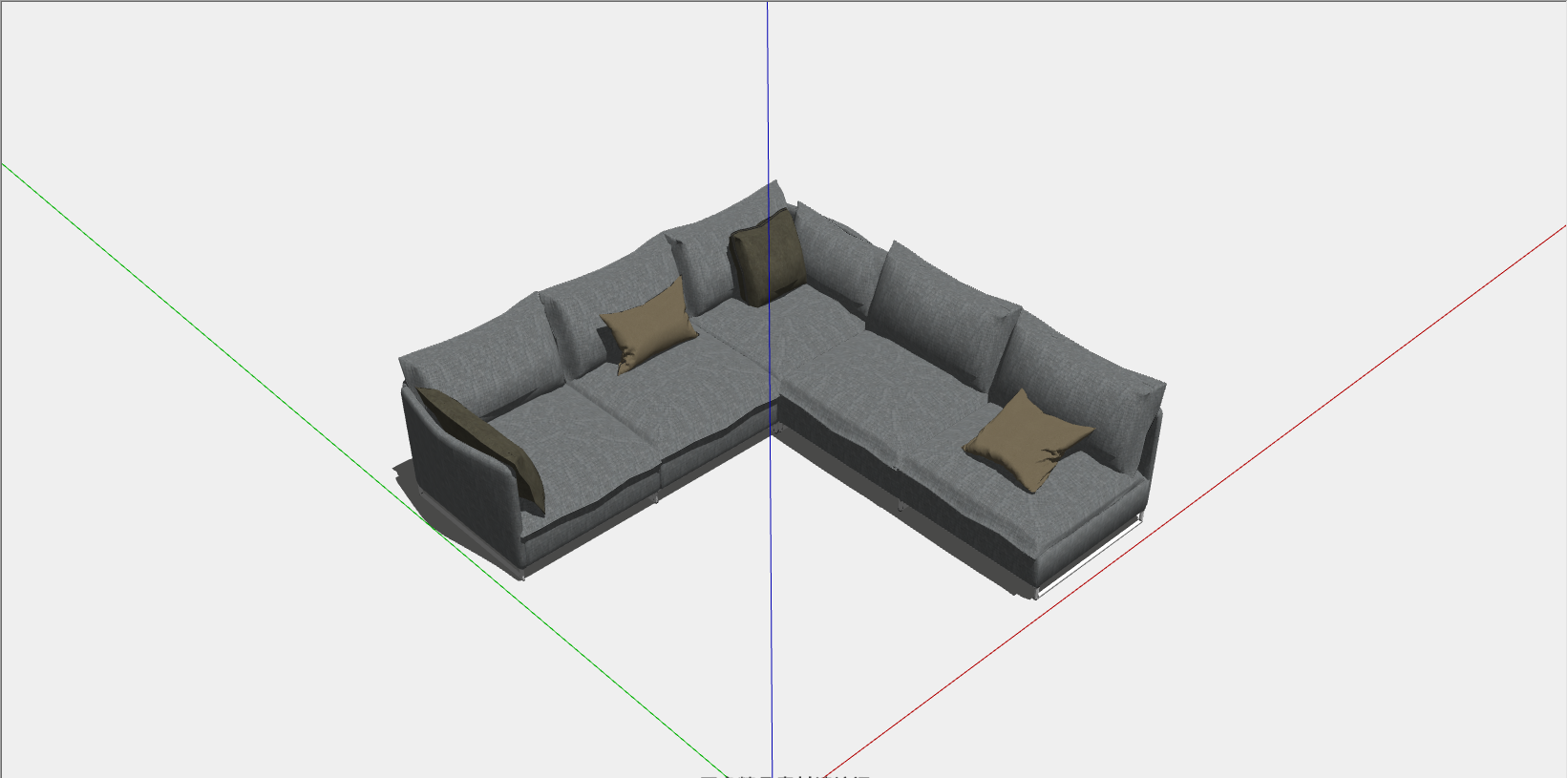 灰色L型组合沙发su模型