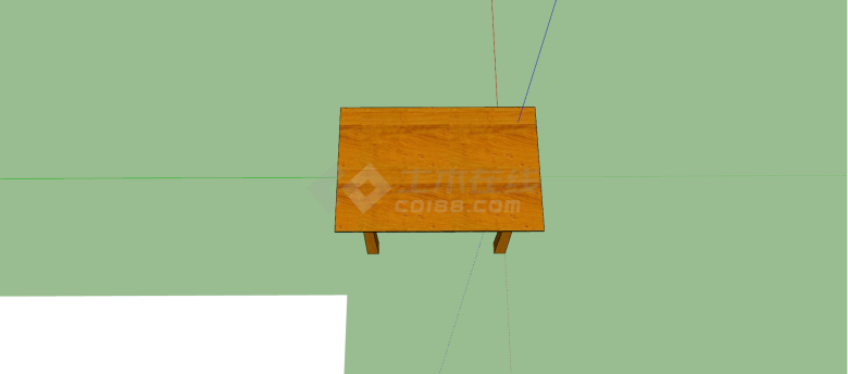 中式方形黄色实木桌子家具su模型-图二