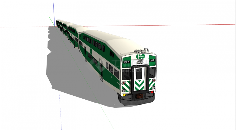 加拿大绿色城市火车su模型-图一