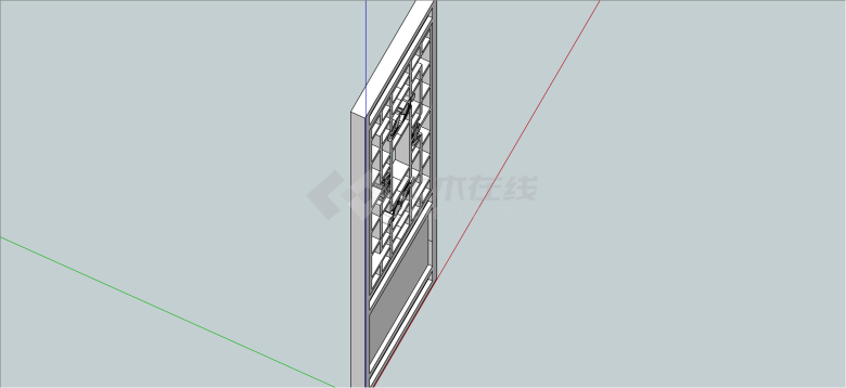 中式经典门窗花格方形带花纹su模型-图二