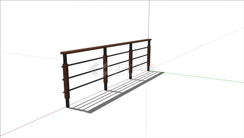 简约中式铁栏杆设计su模型-图二