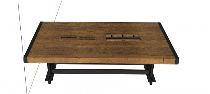 办公室木桌会议桌su模型_图1