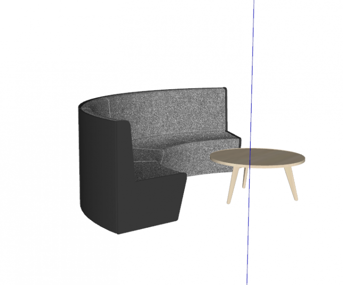 扇形款式沙发茶几休闲椅su模型_图1