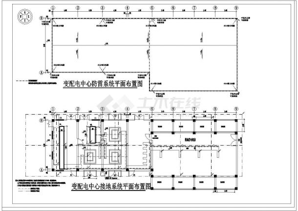 某工业园中心变电所设计cad全套建筑施工图（含两种方案设计）-图二