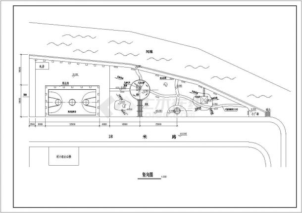 某小公园园林绿化规划设计cad总平面施工图（含铺装、电气、给排水等设计）-图二