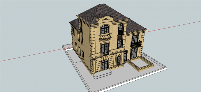 法式古典多层高级住宅su模型_图1