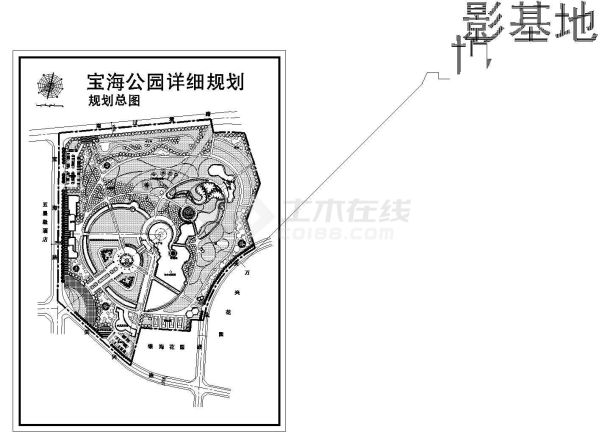 某公园详细规划绿化设计cad总平面施工图（标注详细）-图一