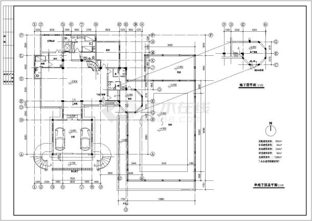 某四层砖混结构豪华别墅设计CAD全套建筑施工图纸（含设计说明）-图二