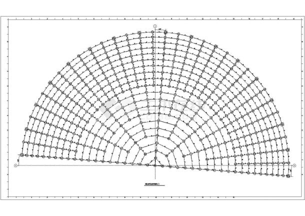某大跨度球壳网架工程设计cad全套结构施工图（含设计说明）-图二