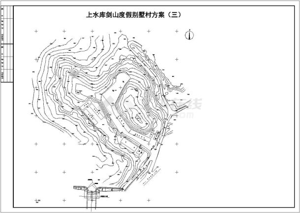 某度假别墅区规划设计cad总平面方案图（含设计说明，含经济技术指标）-图二