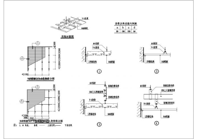 经典装修工程常用cad吊顶龙骨系列节点图（甲级院设计，种类全）_图1
