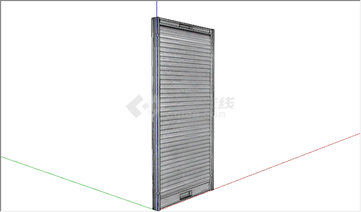 现代小型铝合金卷闸门su模型-图二
