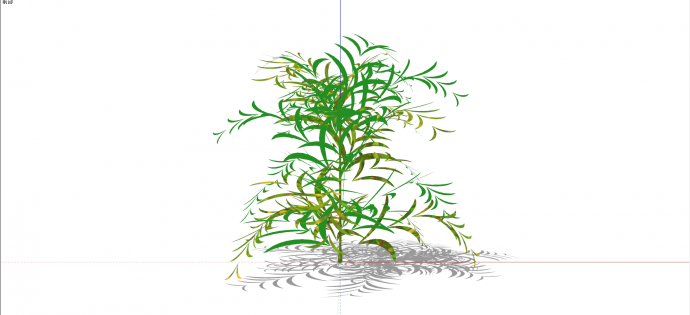 秀丽竹节椰绿色灌木su模型_图1