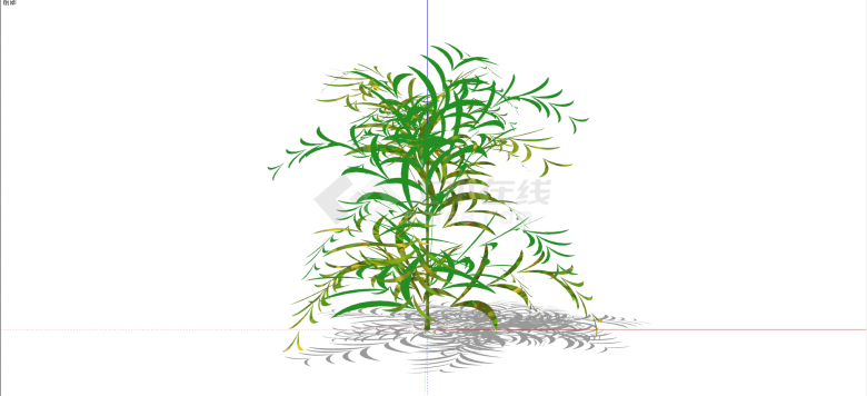 秀丽竹节椰绿色灌木su模型-图一