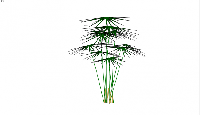 一簇细高的绿色灌木su模型_图1