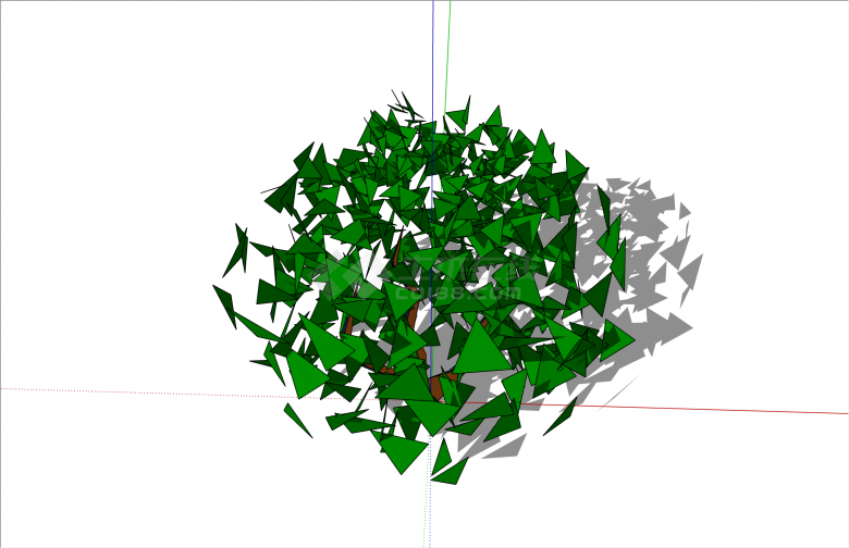 绿色现代球状矮灌木su模型-图二